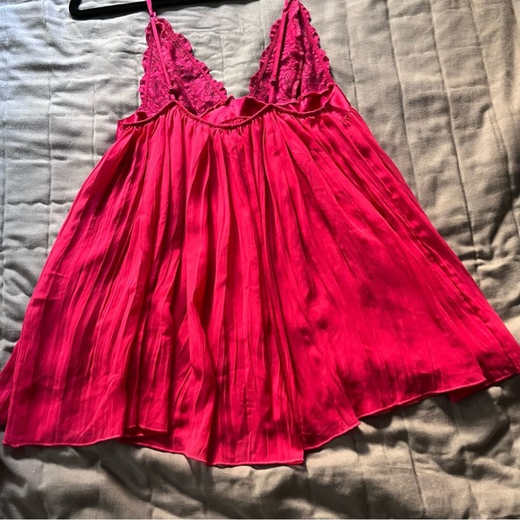 Victoria's Secret Pink Satin Chemise with Delicate Lace - Picture 6 of 7